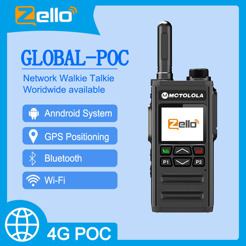 MOTOLOLA Zello POC drahtlose Fernbedienung Walkie Talkie SIM-Karte 4G 3G Android Bluetooth Mobiltelefon PTT Wifi GPS global 8000 km