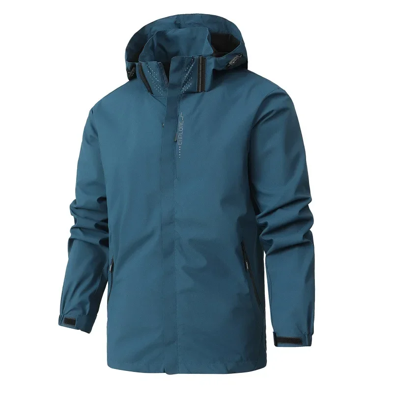 Vestes de randonnée à capuche pour hommes, coupe-vent imperméable, veste zippée, sports de plein air, escalade, trekking, camping, voyage, automne, nouveau