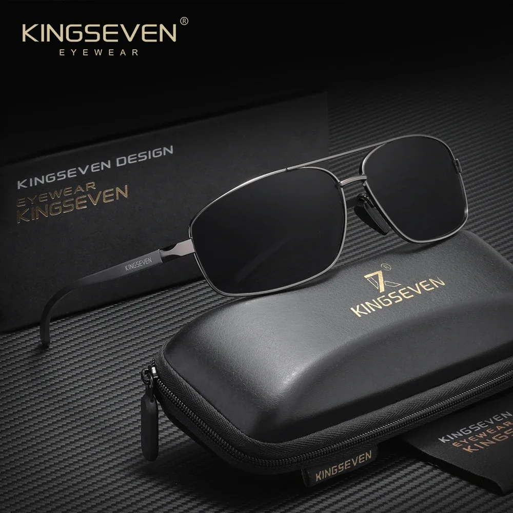 KINGSEVEN Kacamata Hitam Mewah Klasik Uniseks Kacamata Anti Silau Terpolarisasi Kacamata Olahraga Santai Trendi UV400