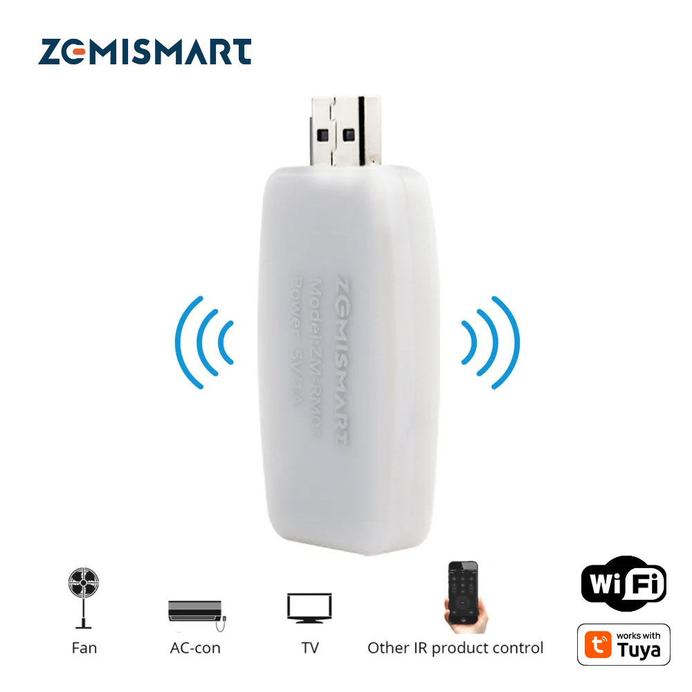 Zemismart RF IR to WiFi USB Dongle Praca z Tuya Pilot TV Wentylator Klimatyzacja Światło Podgrzewacz wody Dom Alexa Google Home