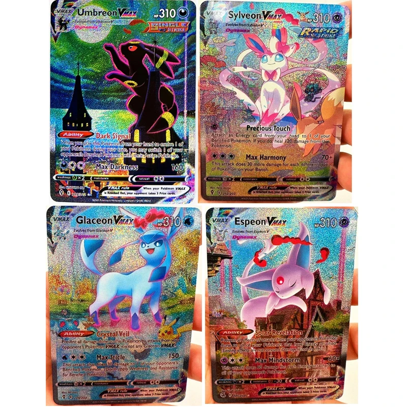 PTCG Pokemon Vmax Charizard Rayquaza Umbreon игрушки хобби коллекционные предметы коллекция игр аниме карты