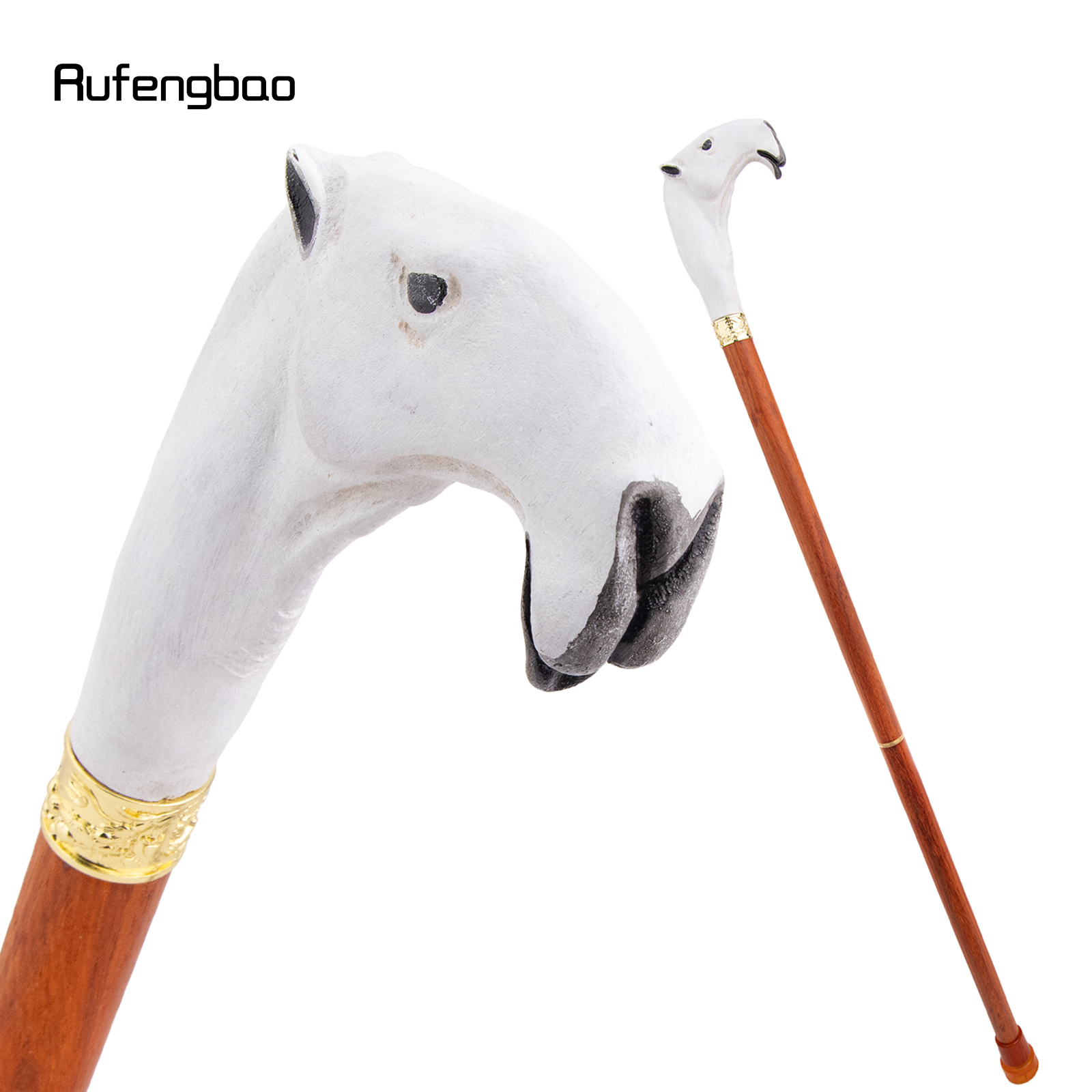Weißer, roter, kamelfarbener Holz-Modestock, dekorativer Vampir-Cosplay-Party-Holzstock, Zepter, Zauberstab, Bischofsstab, 94 cm, Performance-Bühnenstock