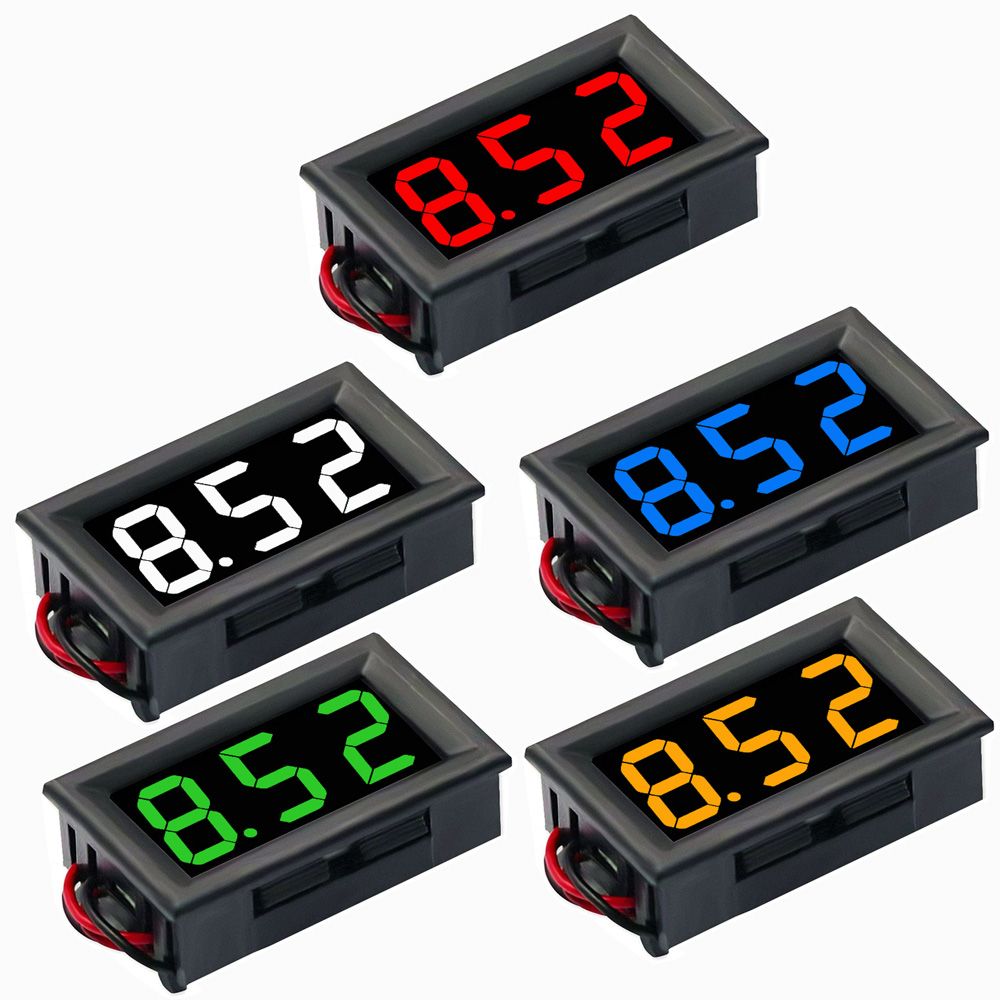 Kỹ Thuật Số Vôn Kế DC 4.5V Đến 30V Kỹ Thuật Số Vôn Kế Điện Áp Máy Đo Tốc Đỏ/Xanh Dương/Xanh Lá 6V 12V Electromobile Xe Máy Ô Tô