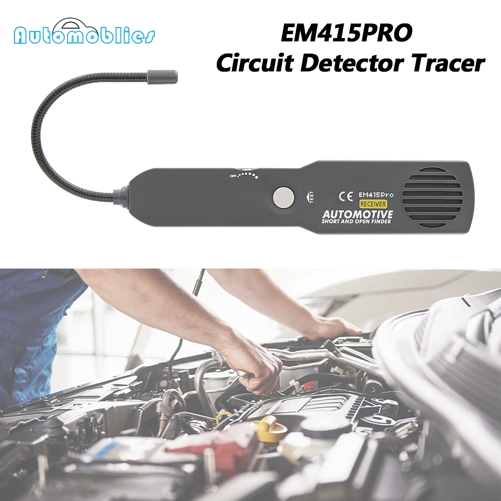 EM415PRO 6V 42V 短絡検出器トレーサーケーブルワイヤートレーサーファインダー、フレキシブルプローブサウンドアラーム付き自動車修理ツール