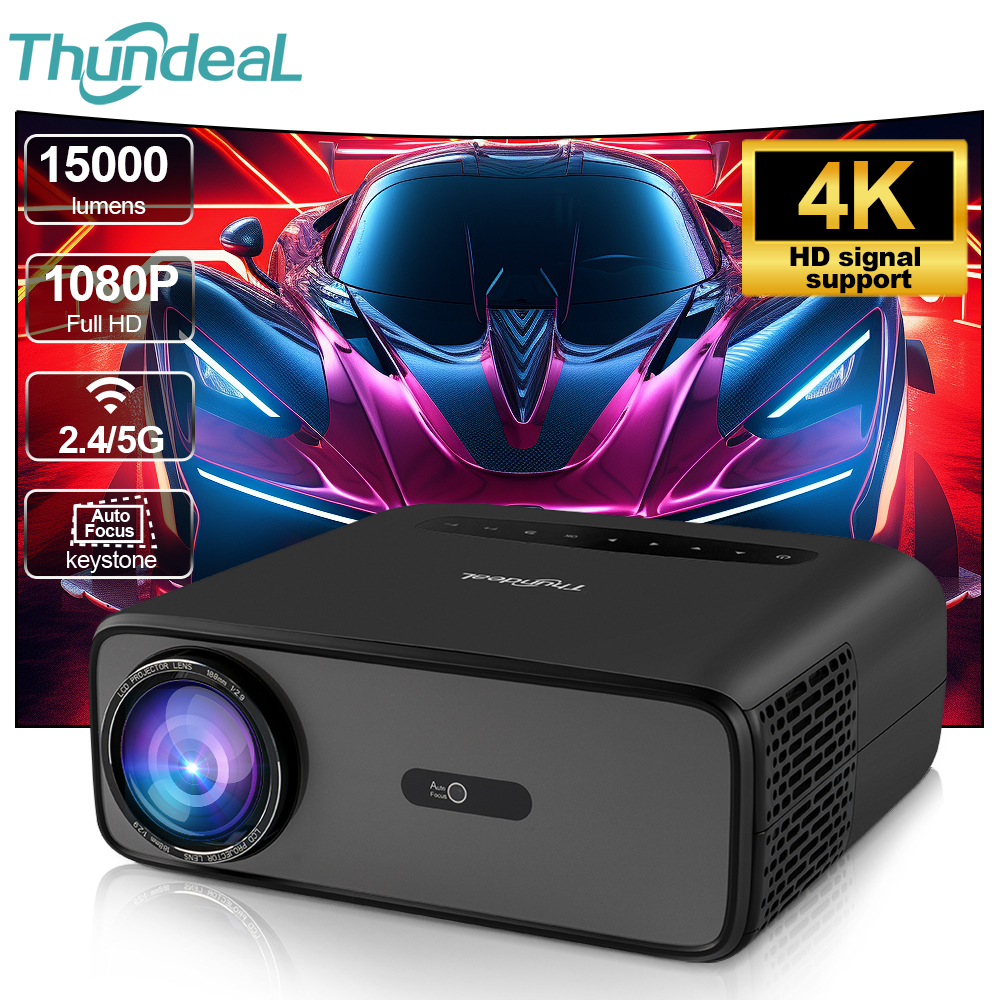 ThundeaL Proyector Full HD 1080P WiFi Video Proyector TD97 Pro Cine en casa Android TD97Pro TD97W 4K Proyector Película Cine en casa