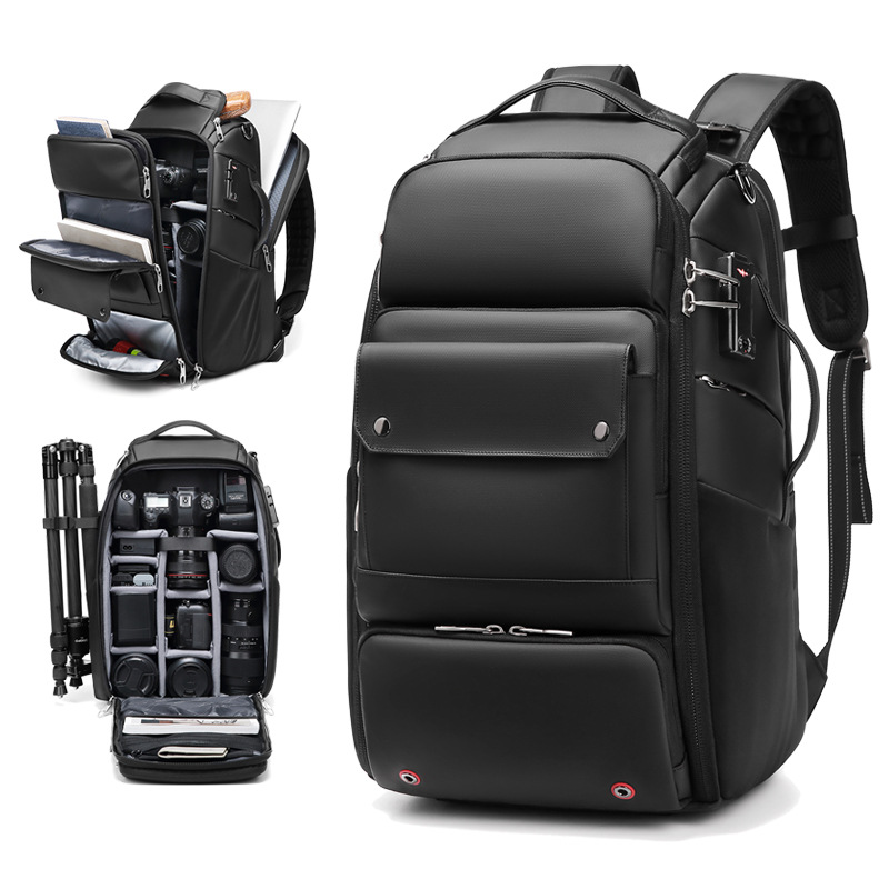 Sac à dos professionnel pour appareil photo reflex numérique pour hommes avec support pour trépied détachable, transformable en sac à dos antivol de 40 L pour ordinateur portable de 17 pouces
