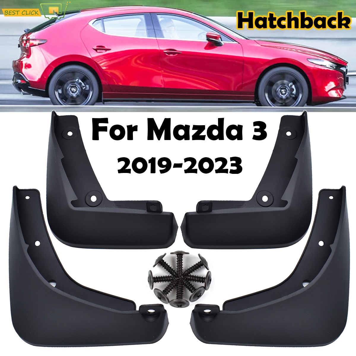 4 szt. chlapaczy Rally do Mazdy 3 Mazda3 BP 2019 - 2023 Hatchback, osłony przeciwbłotne, przednie i tylne poszerzenia błotników