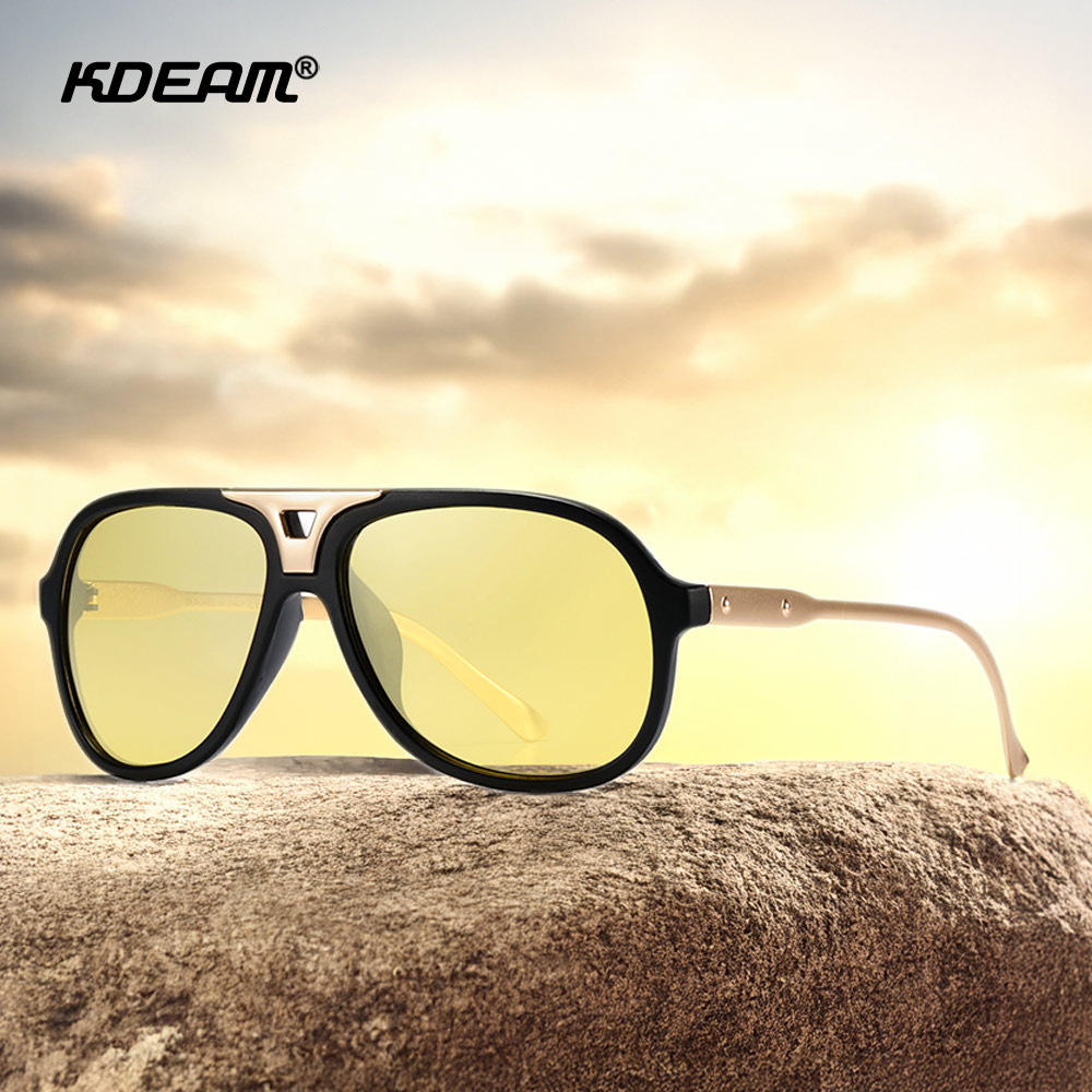 KDEAM-Lunettes de soleil Air Force avec étui tête de mort pour homme, vision nocturne, conduite, 60mm, largeur des lunettes