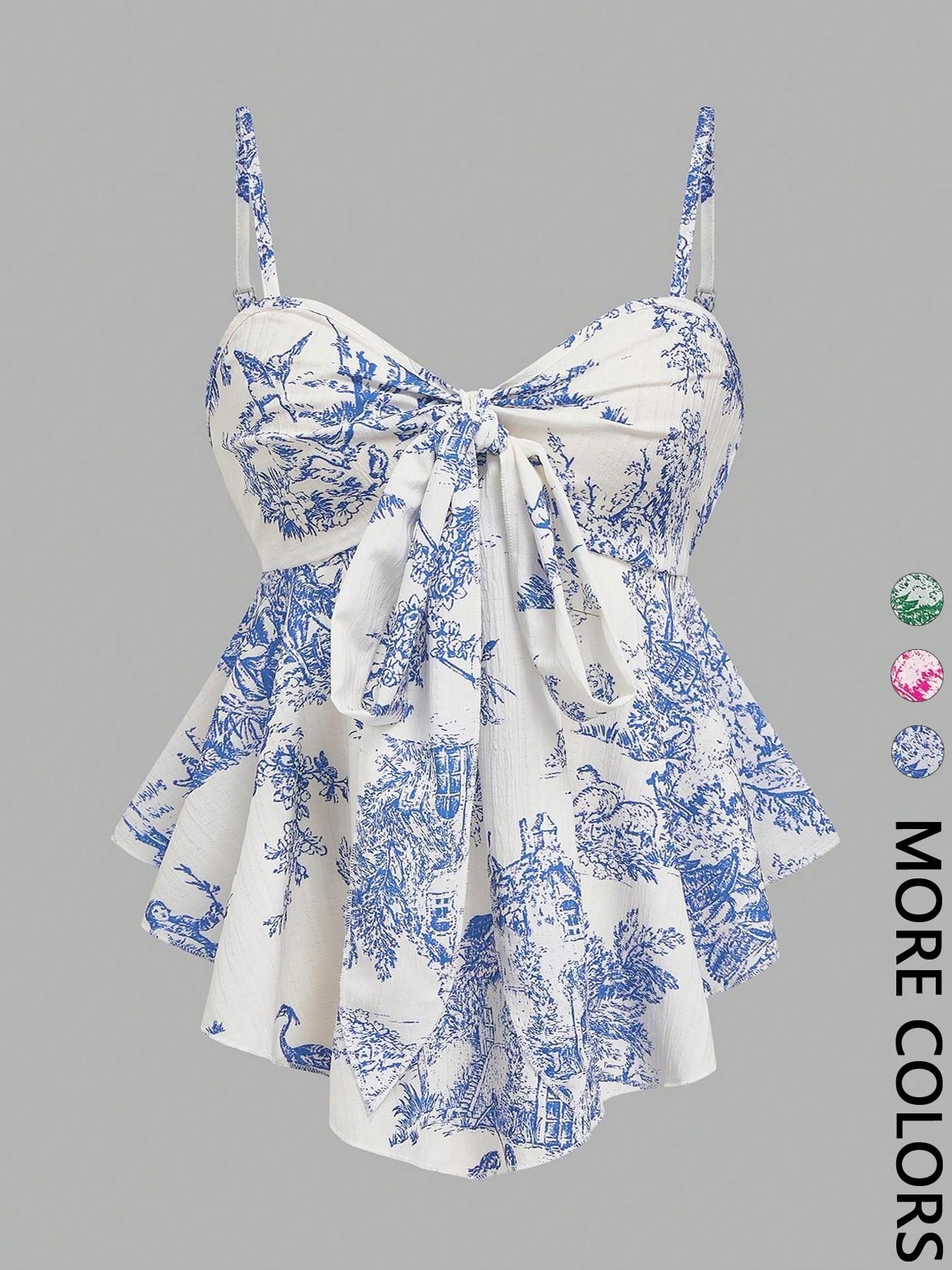 Nauwsluitende haltertop voor dames met textuurprint, elegant voor vakantie, woon-werkverkeer en dagelijks gebruik, enkelvoudig stuk