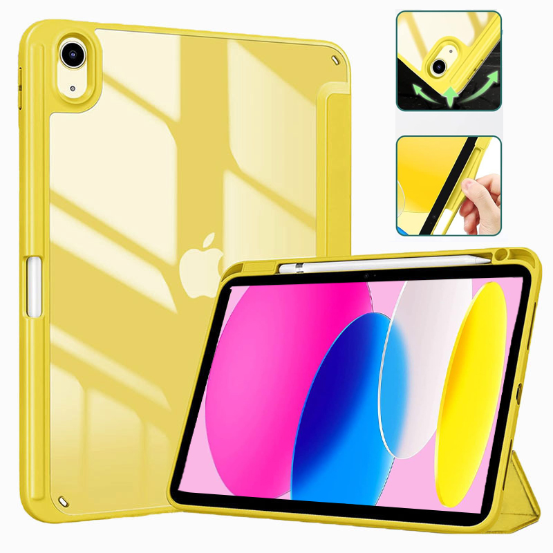 Funda para iPad de 10. a 11. a generación 2022, con portalápices, funda protectora híbrida delgada con soporte triple