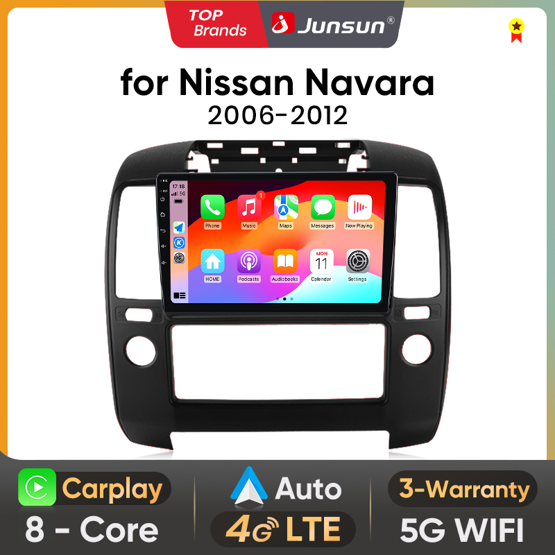 Junsun Radio mobil nirkabel WIFI 4G Untuk Nissan Navara 3 D40 2006-2012 navigasi GPS Unit kepala otomatis Android