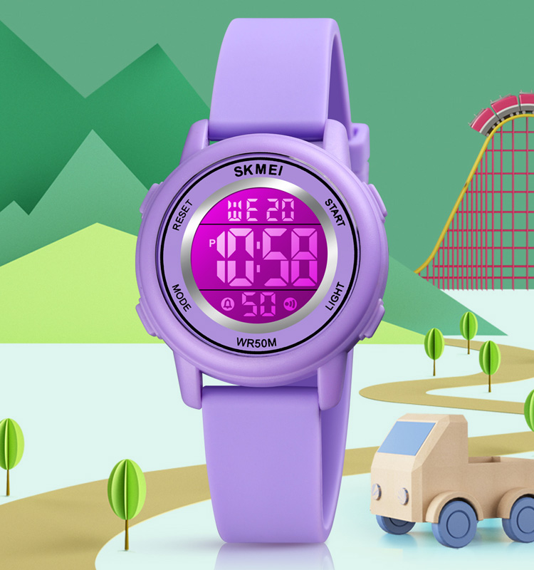 SKMEI 1721 relojes de pulsera digitales Led coloridos para niños, relojes con alarma resistente al agua para niños, reloj deportivo para niños y niñas