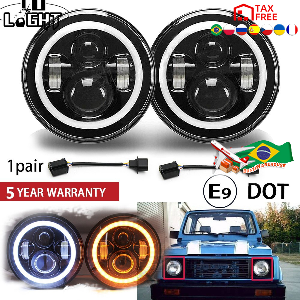 CO LIGHT 1 par de luces de circulación de 7 pulgadas 50W Hi Lo H13 Kits de faros Led coche Led H4 Auto Led para LADA Niva Safari Patrol UAZ todoterreno