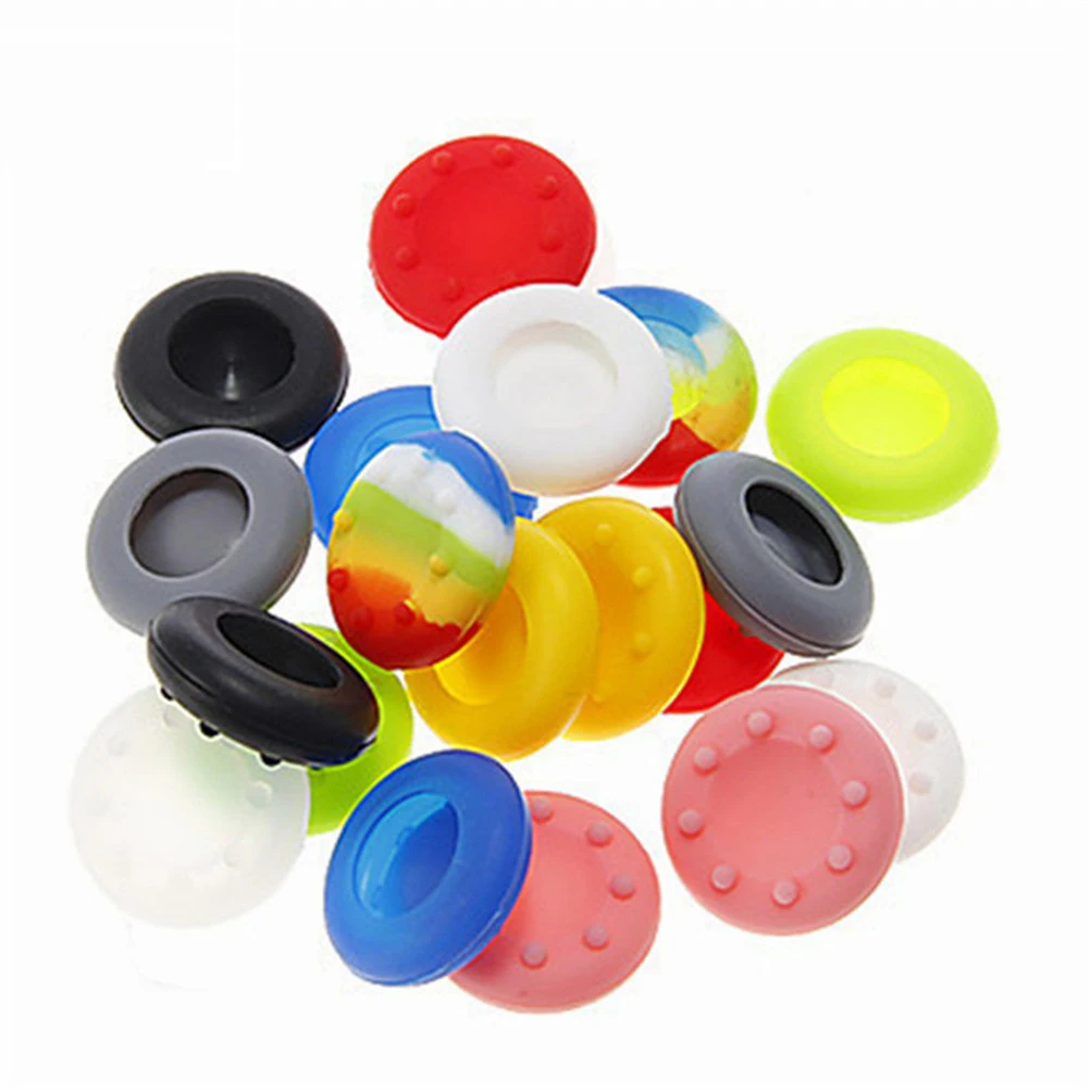 10 ชิ้น/เซ็ตยางซิลิโคนหมวก Thumbstick Thumb Stick Analog ฝาครอบผิวจอยสติ๊ก Grip Grips สําหรับ PS4 PS3 PS2 XBOX One/360