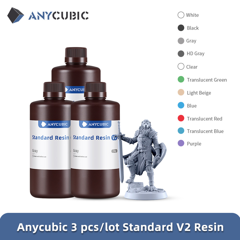 ANYToxic BIC-Résine Standard UV V2 pour Imprimante 3D Photon Mono X, Matériel d'Impression LCD, Sensible aux UV, 3kg, 405nm