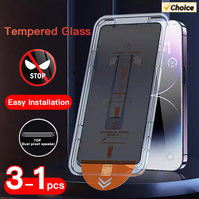 SKIG 1-3 шт. противошпионское закаленное стекло для iPhone 17 16 15 14 13 12 Pro Max Plus с автоматическим удалением пыли для 17 Защитная пленка для экрана