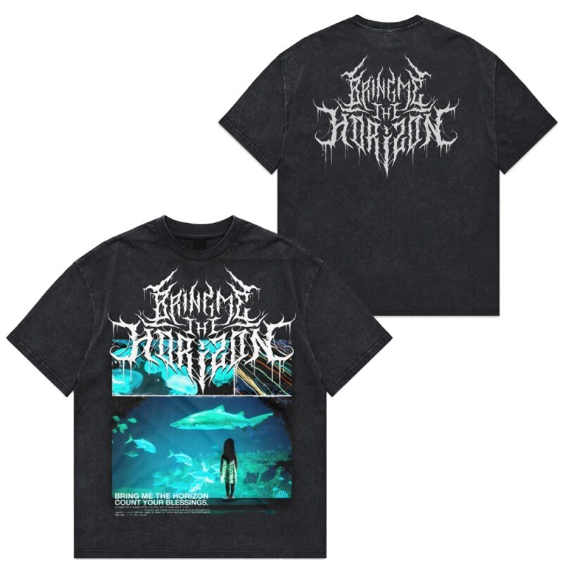 The Underwater World Metal Band Bring Me The Horizon T-Shirt Cotton Graphic Tee Men Women Summer Streetwear