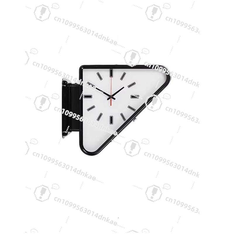 Relógio de Parede Metálico Triangular Dupla Face, Relógio Silencioso de Parede Dupla Face