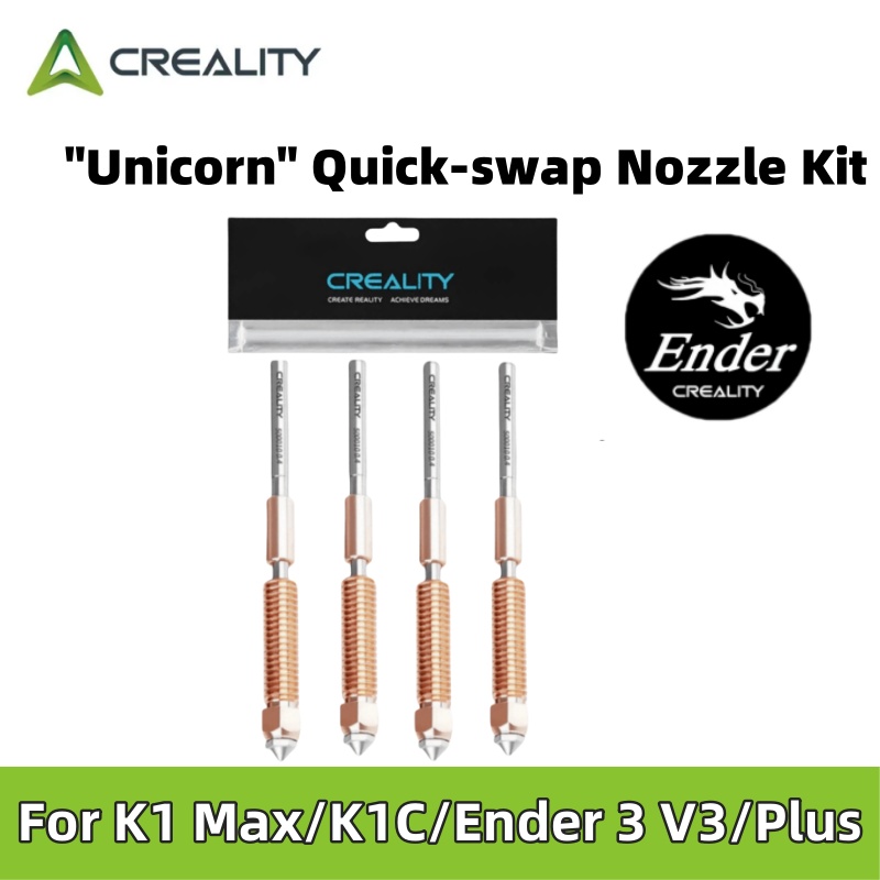 Boquilla oficial Creality K1C Unicorn Kit de boquillas de intercambio rápido Boquillas de alta velocidad de acero endurecido de 0,4/0,6/0,8 mm para K1C/Ender V3