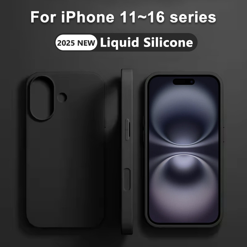 Casing lembut silikon cair kualitas tinggi, penutup belakang pelindung tahan guncangan untuk for Apple iPhone 16 15 13 14 11 12 Pro Max Plus