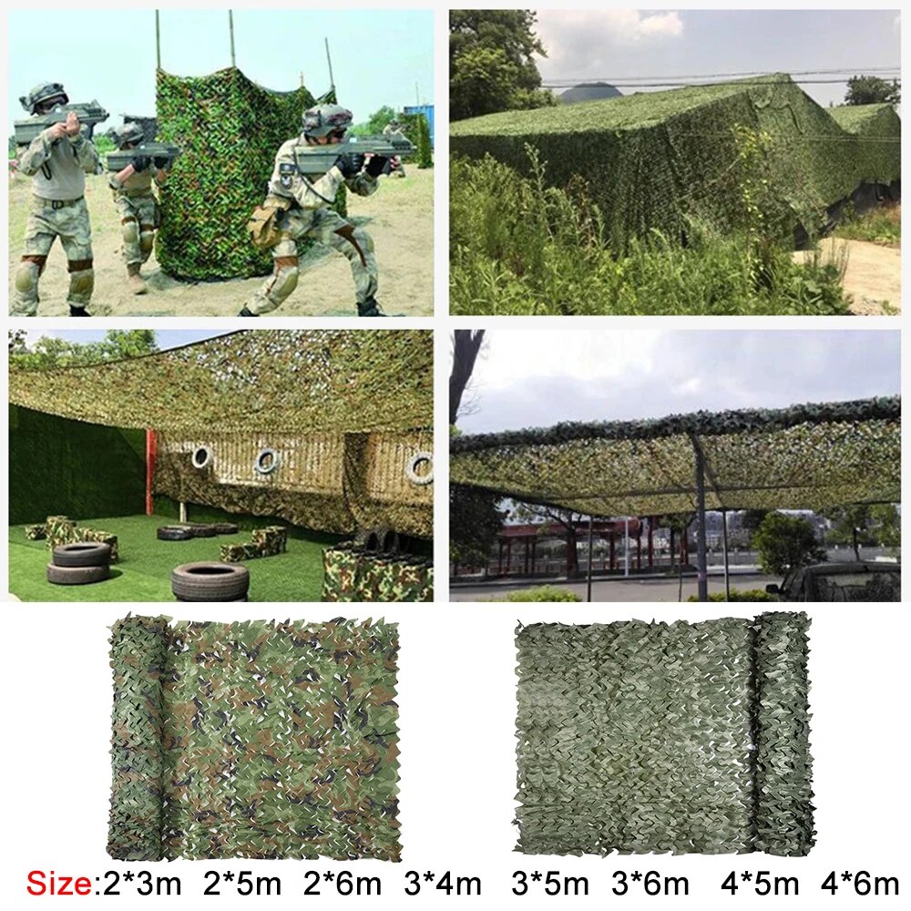 ตาข่ายพรางกลางแจ้ง Camping Sunshade ตาข่าย Camo สุทธิสําหรับล่าสัตว์ยิงรถครอบคลุมทหาร Sun Shelter