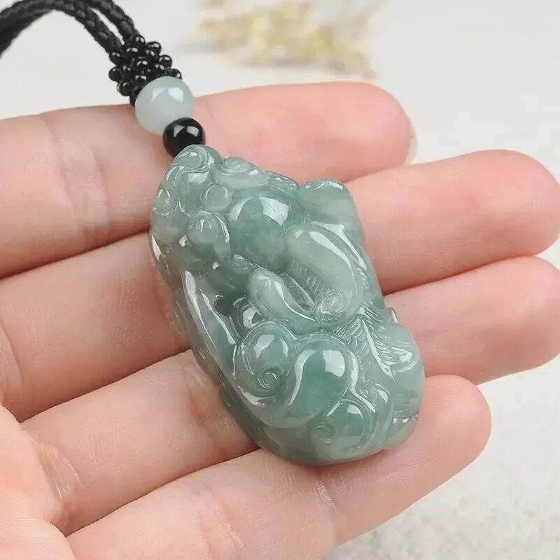 Colgante de Jade Natural de Myanmar Overlord Pi Xiu, joyería para hombres y mujeres, collar con colgante de Jade, regalos de procesamiento