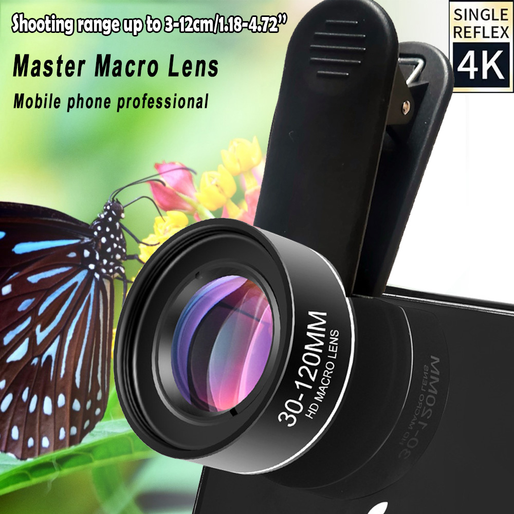30-120 มม.มาโครเลนส์ยาวระยะทาง Professional Universal คลิปกล้องเลนส์ CPL Star Filters สําหรับ iPhone XIAOMI HUAWEI โทรศัพท์มือถือ