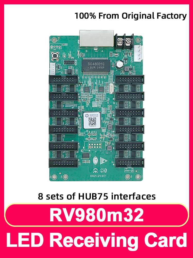 Linsn-RGBマトリックスhbu75 LEDディスプレイモジュール,受信カード,ビデオコントローラー,フルカラー,rv908m32