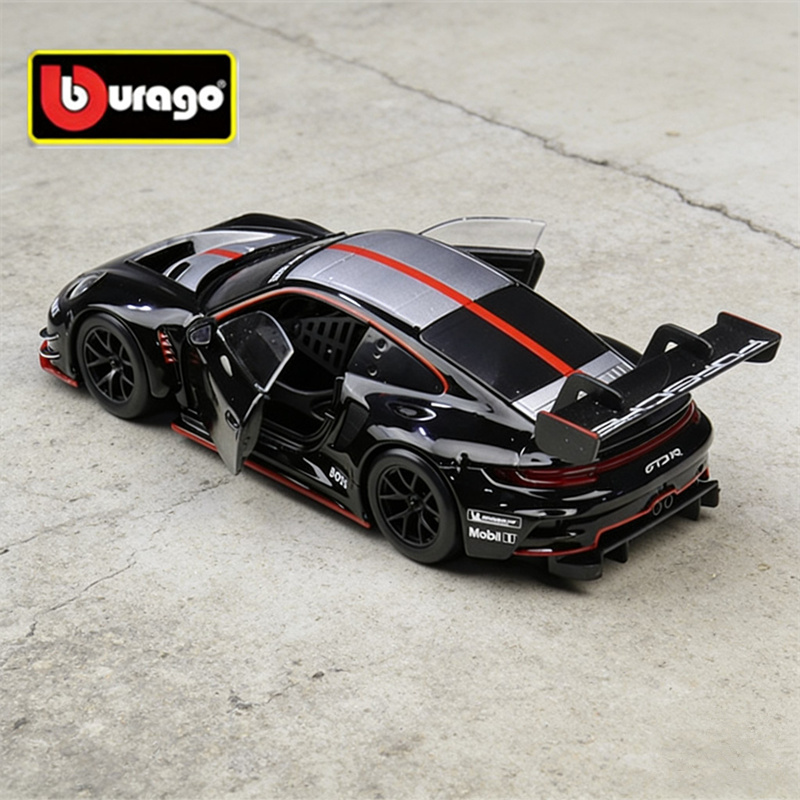 Bburago 1:24 Porsche 911 GT3 R Model Sportowego Auta Wyścigowego z Odlewu Stopu Metalu, Model Pojazdu Wyścigowego na Torze, Wysoka Symulacja, Zabawka dla Dzieci, Prezent