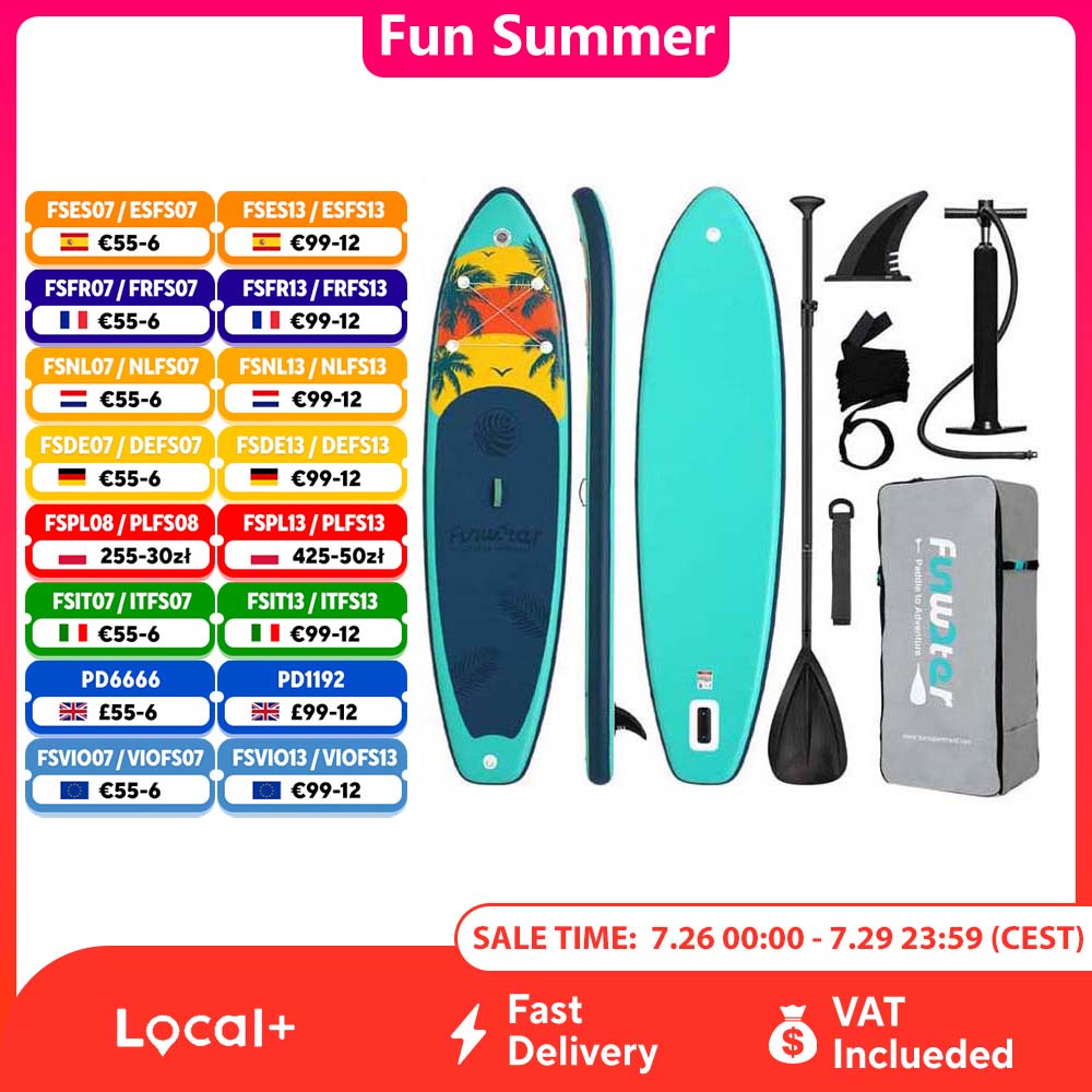 FunWater Gonfiabile Stand Up Paddle Board Tavola da surf Tavola da surf Sup Board 320-385CM Tavola da paddle per sport acquatici antiscivolo