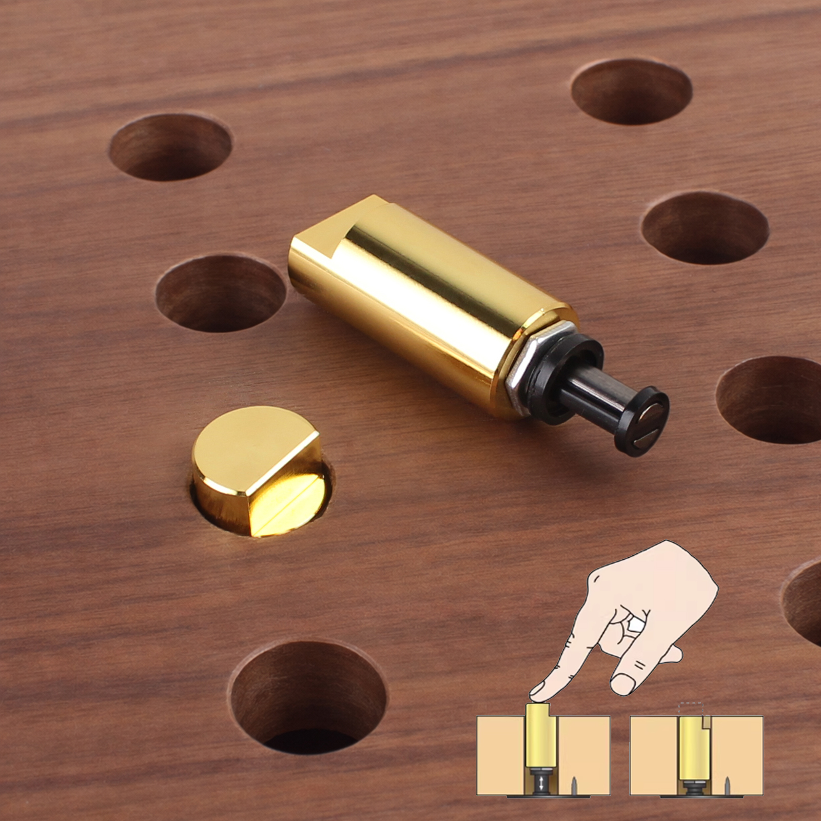 1 Stück Holzbearbeitungs-Tischklemme aus Aluminiumlegierung, Pop-Up-Arbeitsplatten-Anschlagbock, Hobelanschlagbock für 19/20mm Lochbohrungen, Holzbearbeitungs-DIY-Projekte