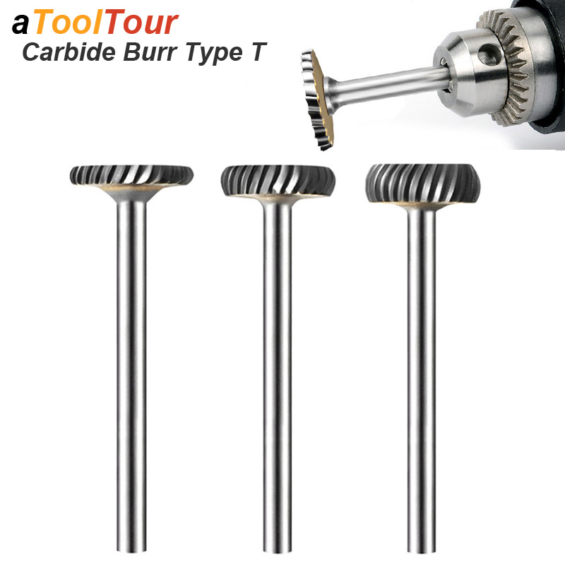 T tipo carboneto arquivo rotativo arco cortador de metal bit tungstênio duro para pedra de alumínio escultura em plástico gravura para metalurgia dremel