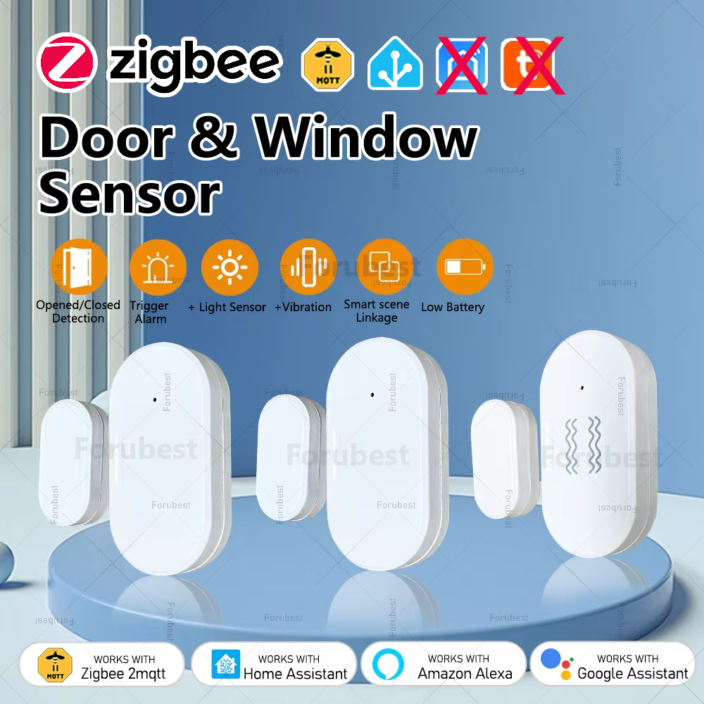 Zigbee เซ็นเซอร์ประตูหน้าต่าง Contact เปิดปิดเครื่องตรวจจับความสว่าง/การตรวจจับการสั่นสะเทือน APP ควบคุมสําหรับ Alexa Google Home Z2M