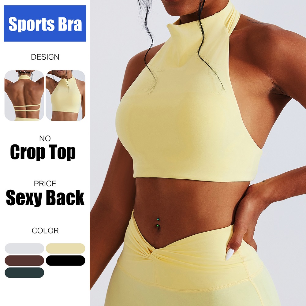 Cloud Hide Backless Yoga Crop Top for HOT Girls Fitness Sports Bra Women Workout Pilates Tank Vest Gym Training Shirt Sportswear