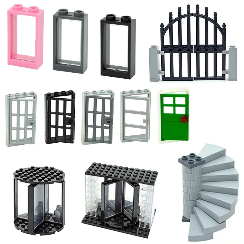 Bricolage ville amis jouets maison MOC pièces clôture escaliers échelle porte blocs de construction porte fenêtre jardin assembler des briques Leduo