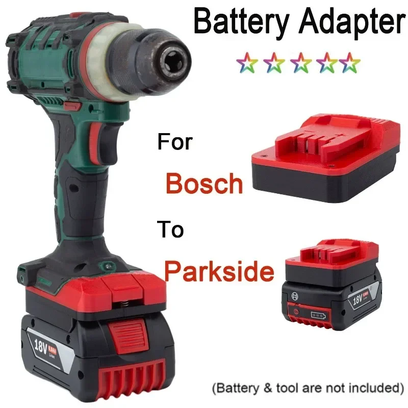 Адаптер-переходник для литиевой батареи Bosch 18 В в электроинструменты Lidl Parkside X20V (инструменты и аккумулятор в комплект не входят)