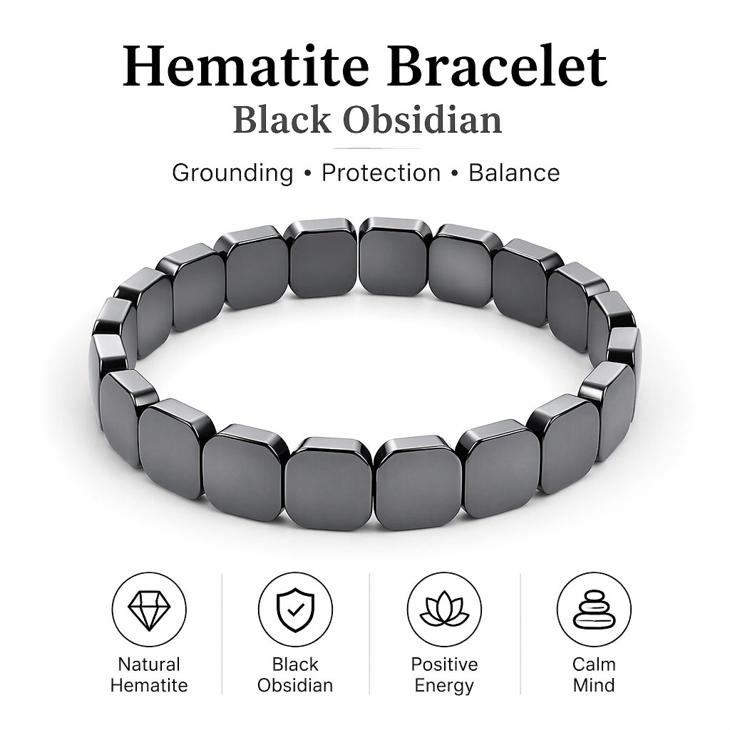 Hematite Bracelet For Men Reclaim Your Edge Confidence Natural Hematite Stone Beaded Stretch Healing Bracelets Gift Jewelry
