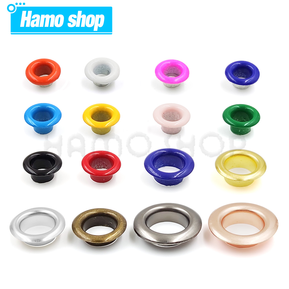 4/5/6/8/10/12mm ilhós de metal ilhó buraco anel multicolorido com arruela para scrapbooking sapatos cinto boné saco roupas leathercraft