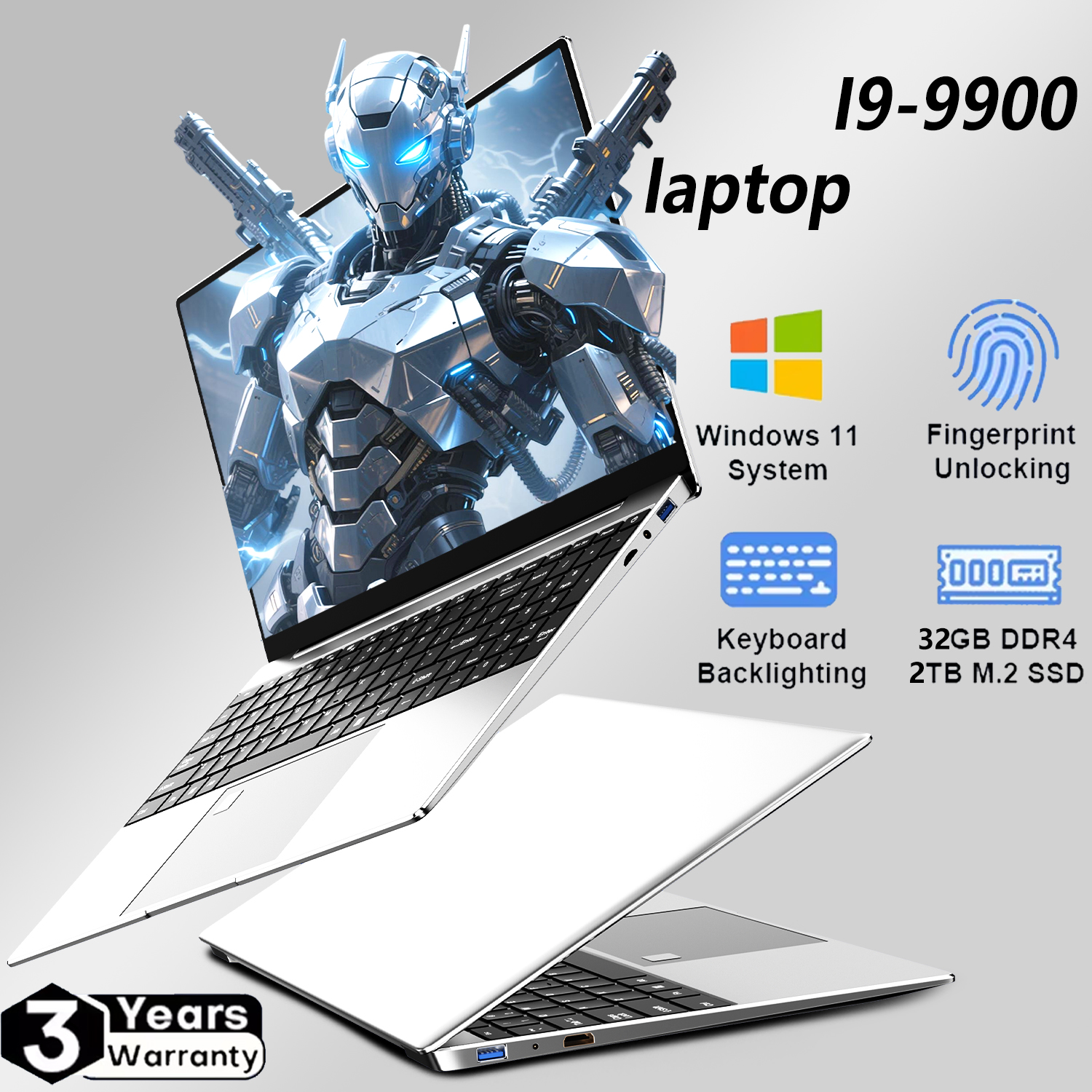 Ordinateur portable LENO i9 Windows 11 Pro, Intel CORE i9-9900U, 15,6 pouces, 32 Go de RAM, 1 To, 2 To SSD, 1920*1080HD, ordinateurs portables de jeu, PC Gamer