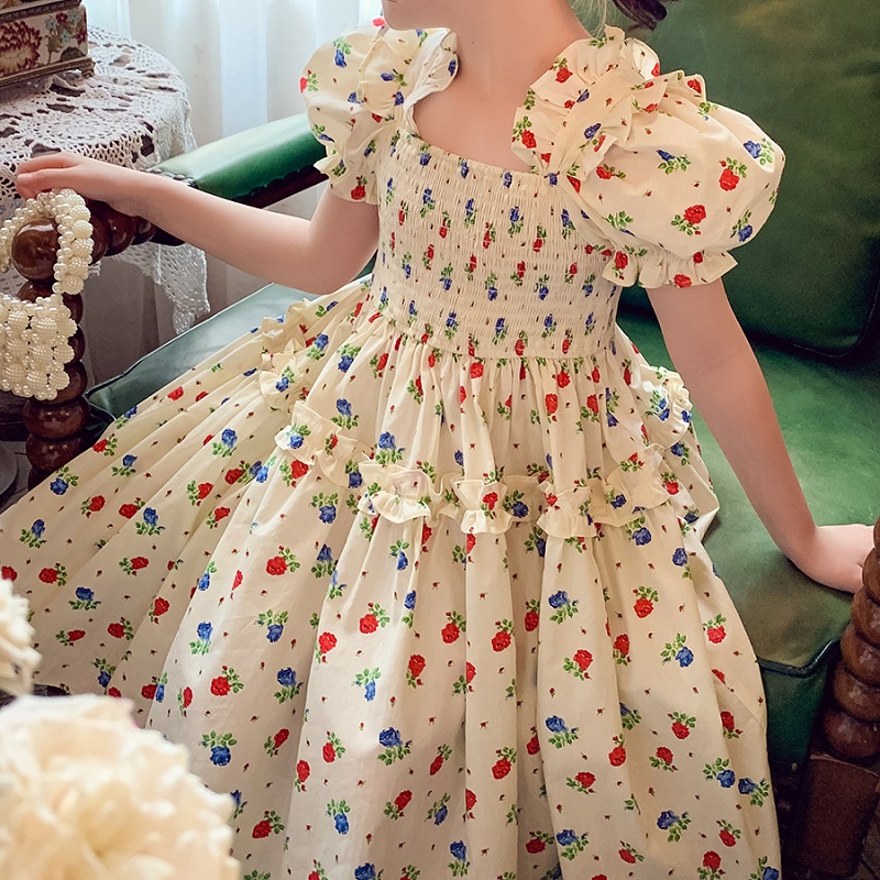 Girls' Dresses, Summer New Styles, Children's Clothing, Summer Clothes, Girls' Fashionable Summer Dresses, Floral Skirts