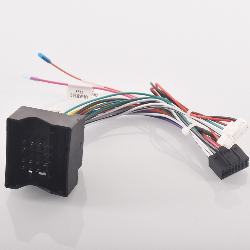 รถวิทยุสเตอริโอสายไฟสายไฟอะแดปเตอร์ Android 16pin สําหรับ BMW E46 E87 E65 E66 E67 พร้อม Quadlock