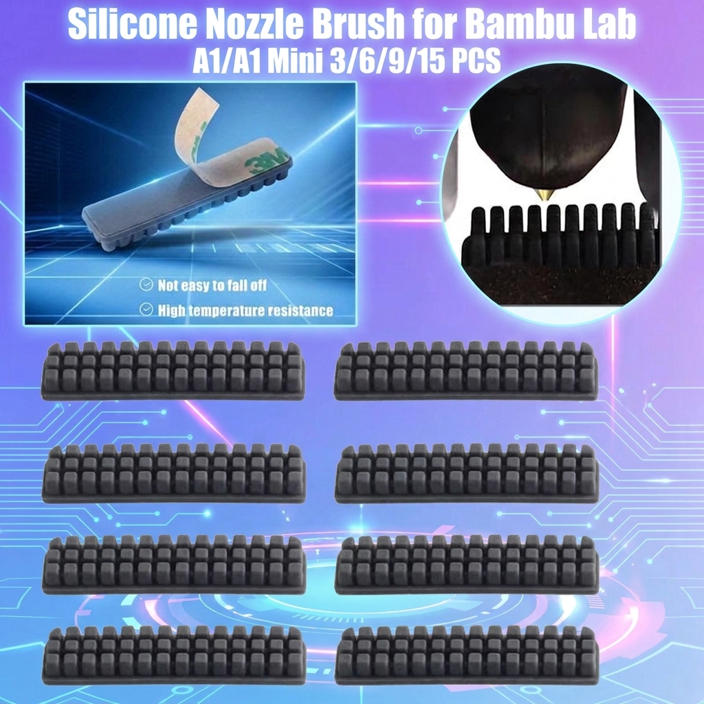Cepillo de silicona para limpieza de boquillas de Bambu Lab A1 Mini, montado en la placa caliente, para impresoras 3D Bambu Lab A1 Mini, accesorios.