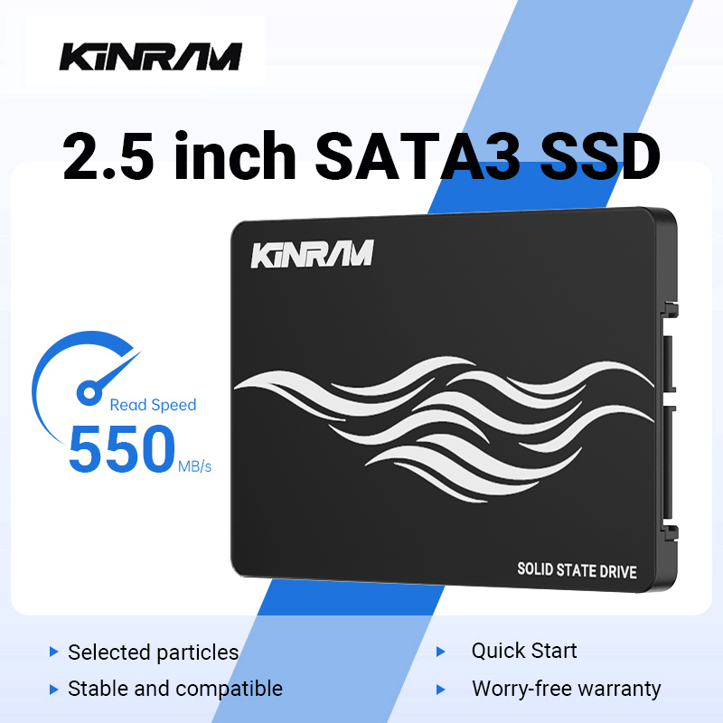KinRam SSD SATA 3 da 2.5 pollici, 512GB, 256GB, 240GB, Disco Rigido per Laptop, 120GB, 128GB, 1TB, HDD Interno, 64GB, Unità a Stato Solido per PC Desktop