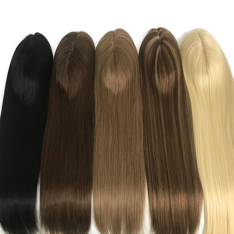 Pronta Entrega: Peruca de Cabelo Humano Barata, Cabelo Remy Russo 15x16cm, Base de Seda Natural para Mulheres - Produtos de Cabelo Humano