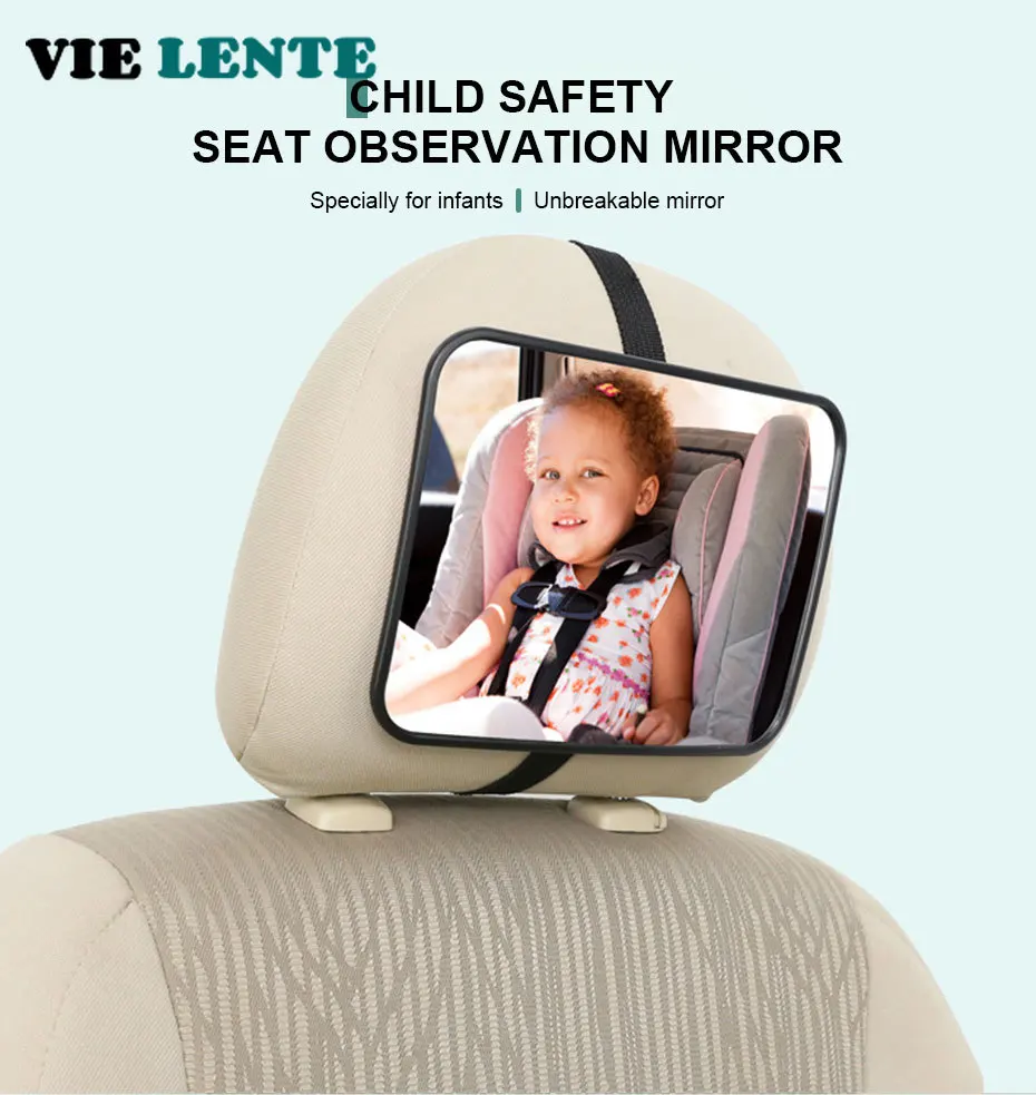 Espelho retrovisor do carro espelhos do bebê para segurança interior espelho universal assento de carro encosto de cabeça espelho monitor criança segurança do bebê condução