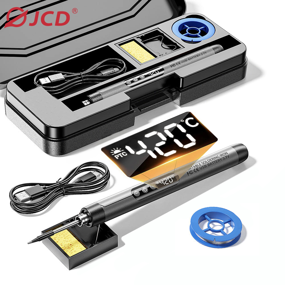 USB Electric Soldering Iron Kit 8W Mini Portable Professional Pen LED Smart 1000mAh Iron Rapid Heating DIY Welding Solder Tools