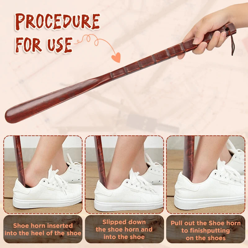 Cuchara para zapatos de madera profesional duradera de 54 cm, flexible, con mango largo, útil para personas mayores, herramienta para el hogar