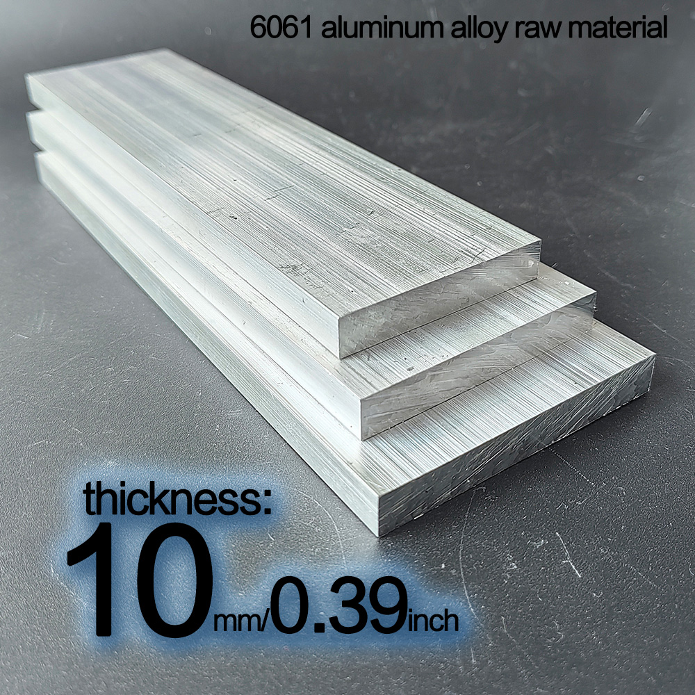 6061 Barra plana de aleación de aluminio Espesor 10 mm Ancho 55 mm 65 mm 75 mm 85 mm 95 mm, Longitud 100 mm 150 mm 200 mm 300 mm
