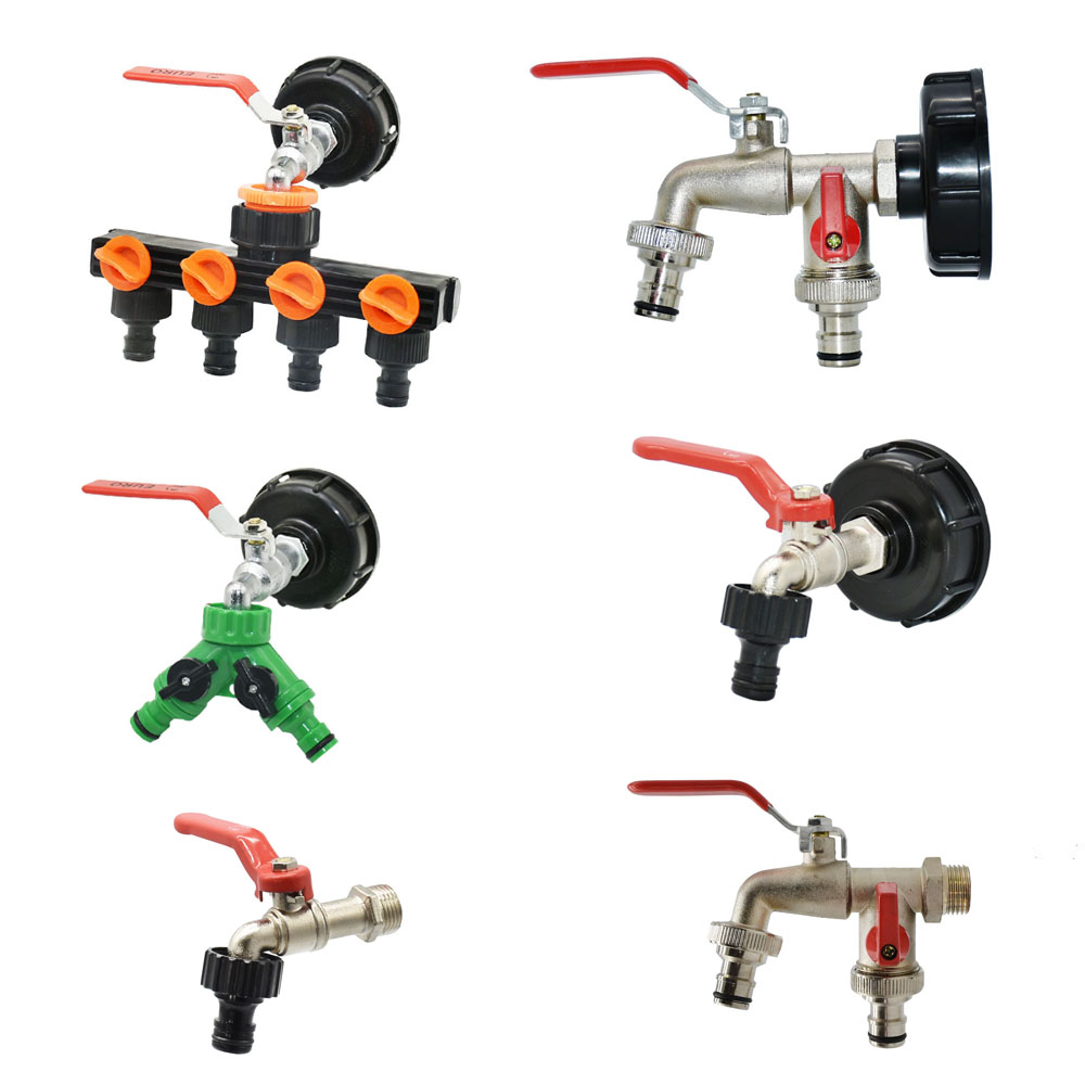 Прочный адаптер крана резервуара IBC S60*6, грубая резьба на 1/2 ''3/4'' водяной разъем, сменный фитинг клапана