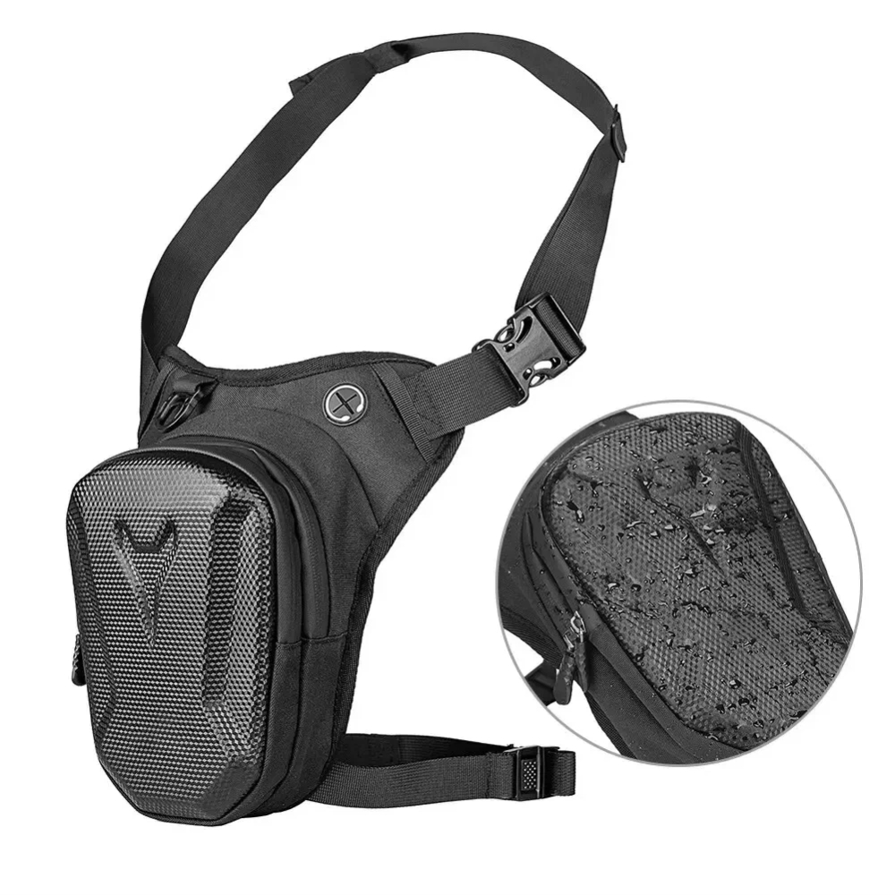 Sac latéral de jambe de moto, coque rigide EVA, sacs de taille décontractés pour l'extérieur, sac à main pour téléphone portable, sac banane de hanche, pochette pour clés de moto